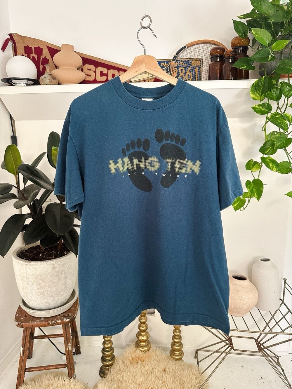 Vintage Single Stitch Hang Ten Surf T-Shirt XL